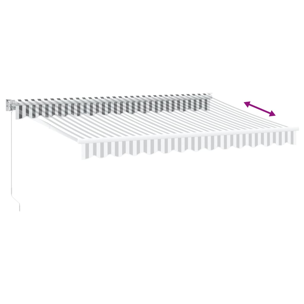 vidaXL Markise Einziehbar Anthrazit & Weiß 3,5x2,5 m Stoff & Aluminium