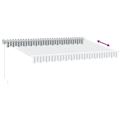 vidaXL Markise Einziehbar Anthrazit & Weiß 3,5x2,5 m Stoff & Aluminium
