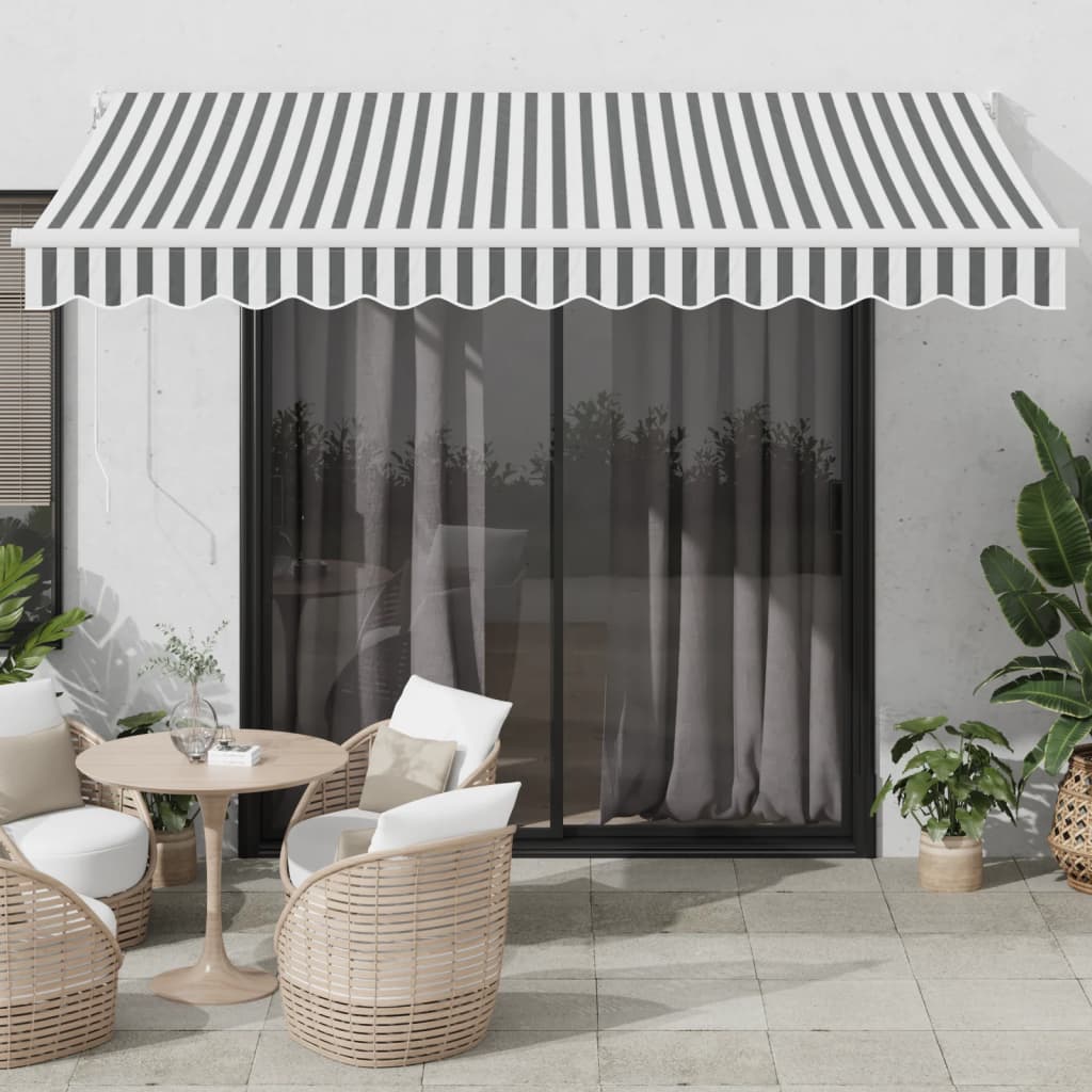 vidaXL Markise Einziehbar Anthrazit & Weiß 3,5x2,5 m Stoff & Aluminium