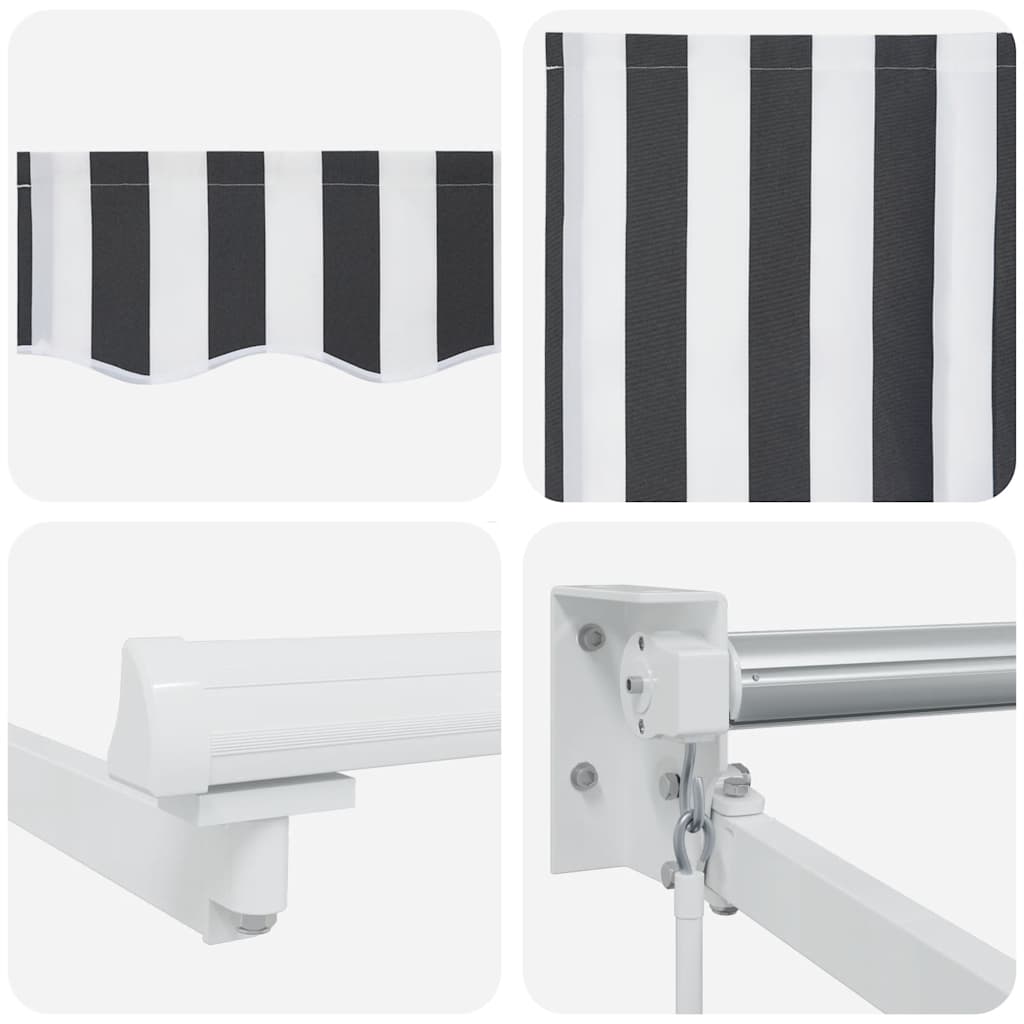 vidaXL Markise Einziehbar Anthrazit und Weiß 4x3 m Stoff und Aluminium
