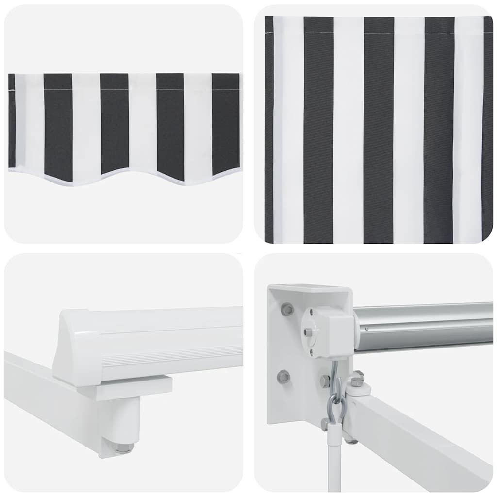 vidaXL Markise Einziehbar Anthrazit und Weiß 4,5x3 m Stoff & Aluminium