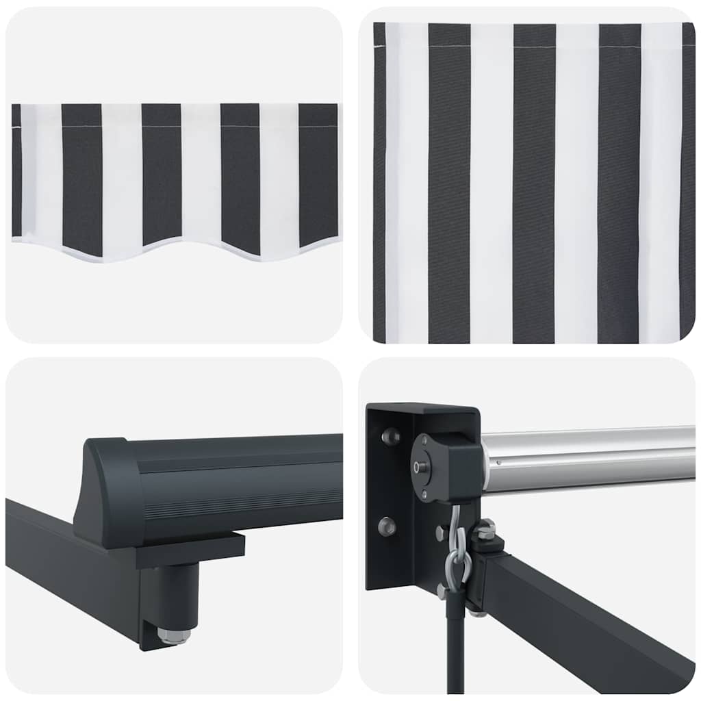 vidaXL Auvent rétractable anthracite et blanc 3x2,5 m Tissu et aluminium