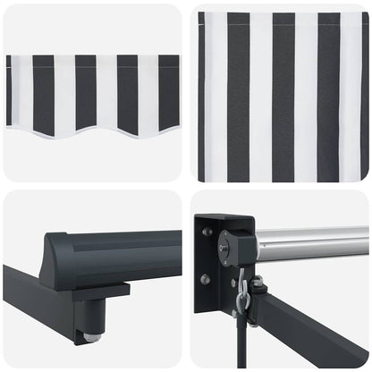 vidaXL Auvent rétractable anthracite et blanc 3x2,5 m Tissu et aluminium