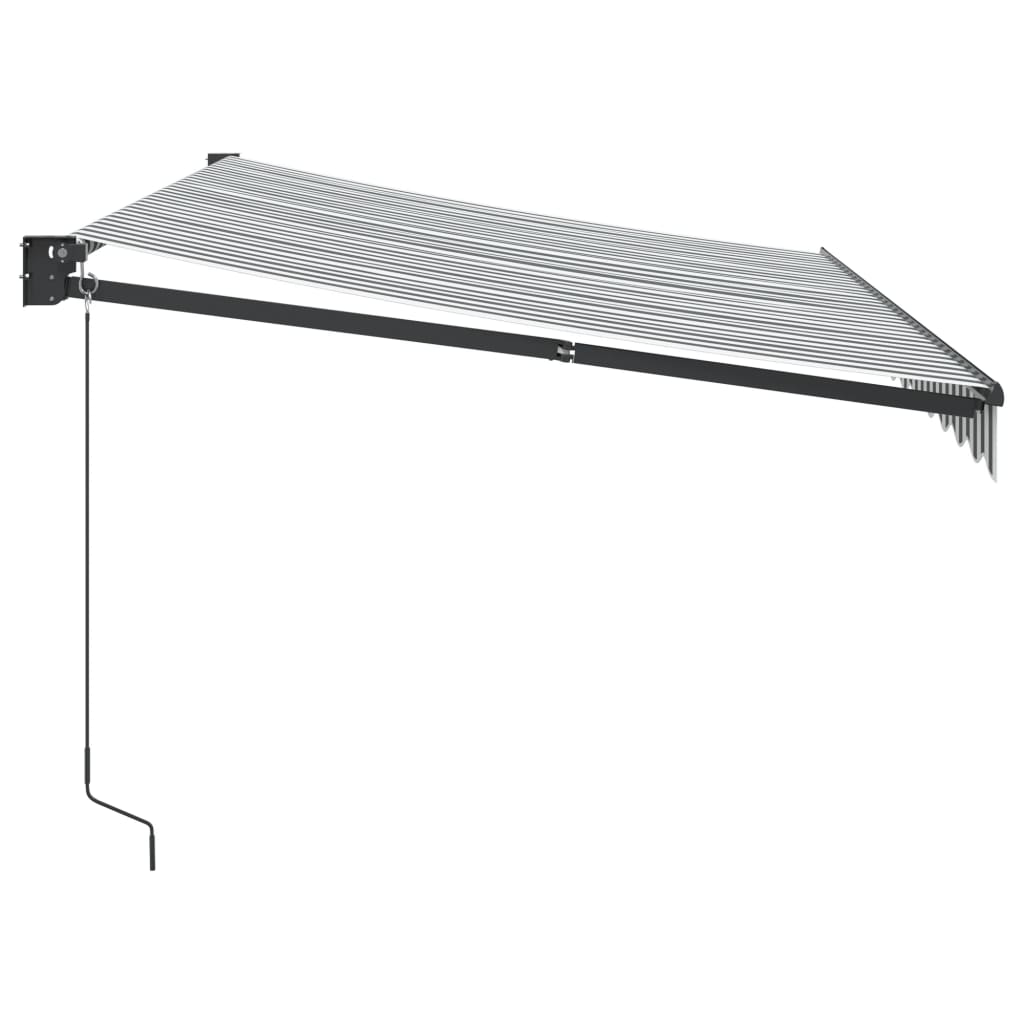 vidaXL Markise Einziehbar Anthrazit & Weiß 3,5x2,5 m Stoff & Aluminium