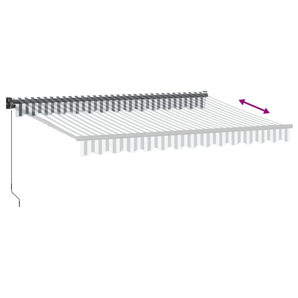 vidaXL Markise Einziehbar Anthrazit & Weiß 3,5x2,5 m Stoff & Aluminium