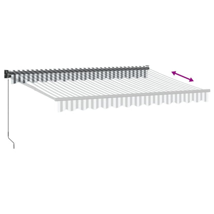 vidaXL Markise Einziehbar Anthrazit & Weiß 3,5x2,5 m Stoff & Aluminium