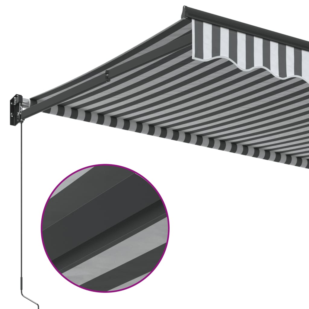 vidaXL Markise Einziehbar Anthrazit & Weiß 3,5x2,5 m Stoff & Aluminium