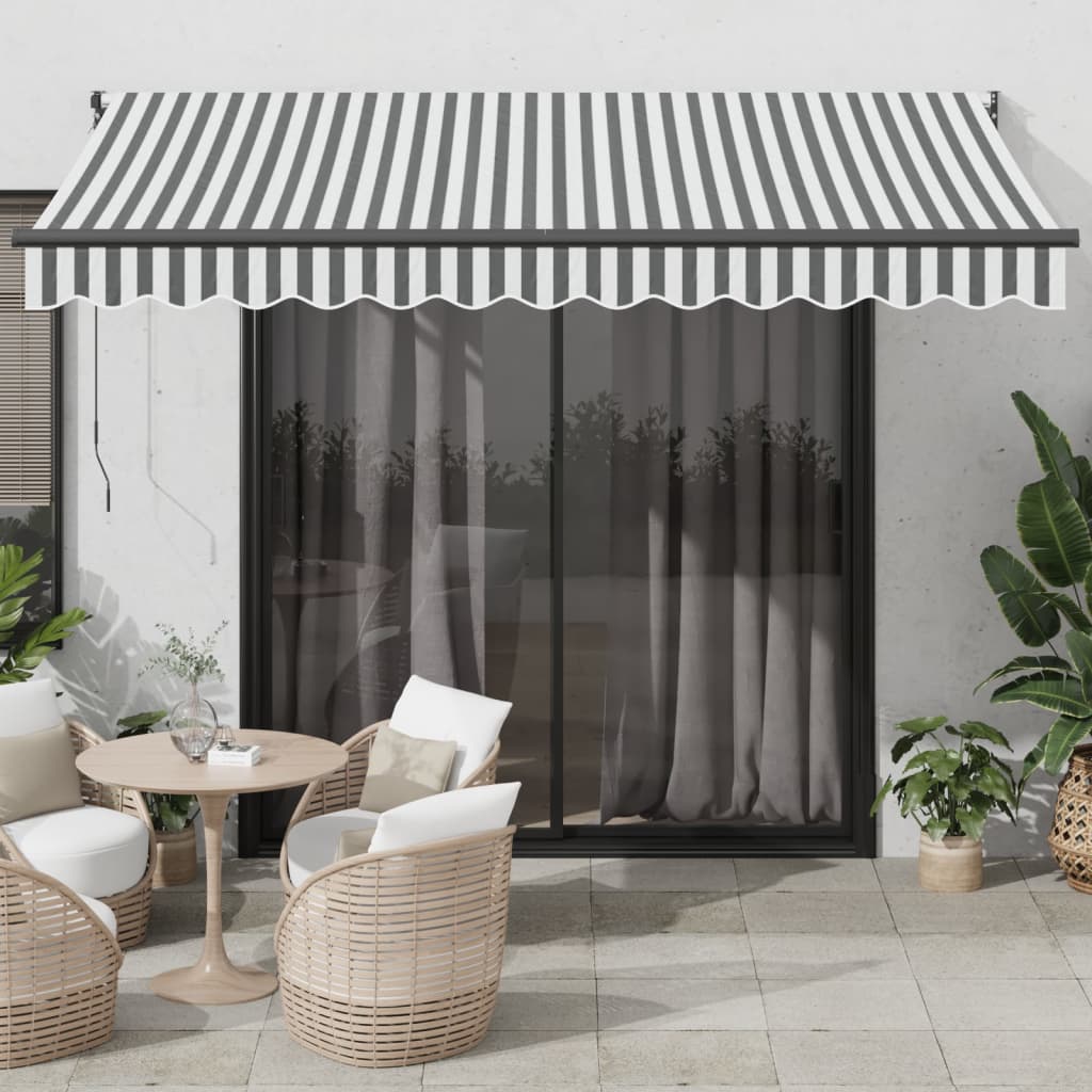 vidaXL Markise Einziehbar Anthrazit & Weiß 3,5x2,5 m Stoff & Aluminium