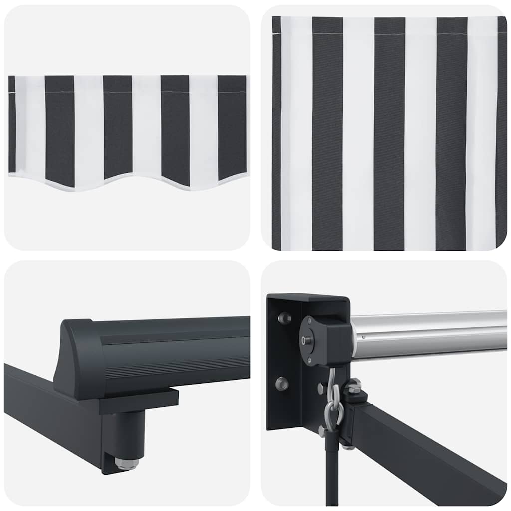 vidaXL Markise Einziehbar Anthrazit und Weiß 4,5x3 m Stoff & Aluminium