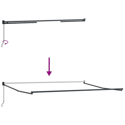 vidaXL Markise Einziehbar Anthrazit und Weiß 5x3 m Stoff und Aluminium
