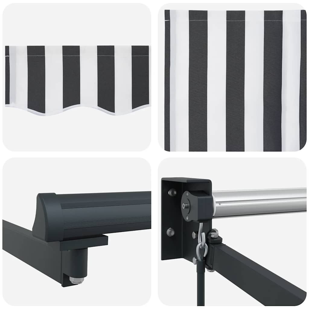 vidaXL Markise Einziehbar Anthrazit und Weiß 5x3 m Stoff und Aluminium