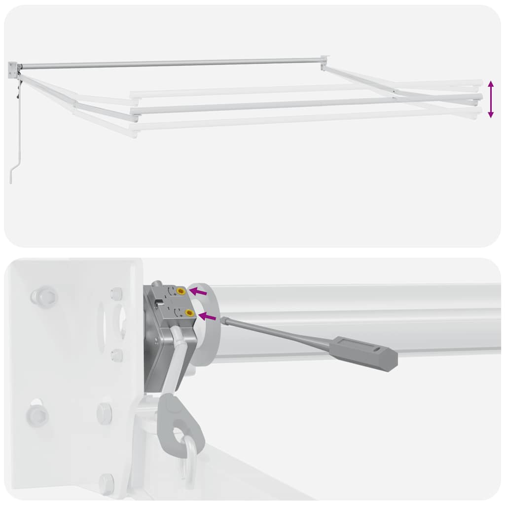 vidaXL Markise Einziehbar Anthrazit und Weiß 3x2,5 m Stoff & Aluminium