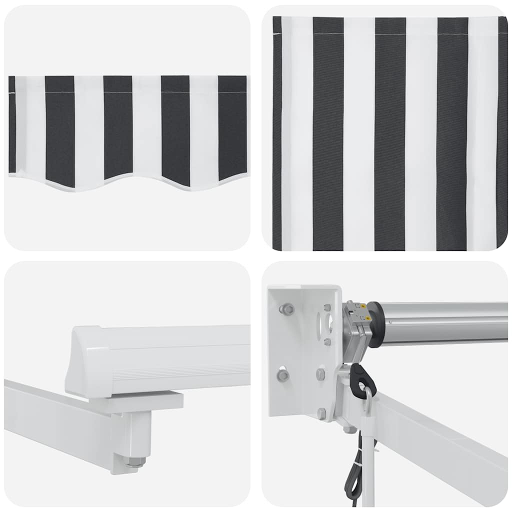 vidaXL Markise Einziehbar Anthrazit und Weiß 3x2,5 m Stoff & Aluminium