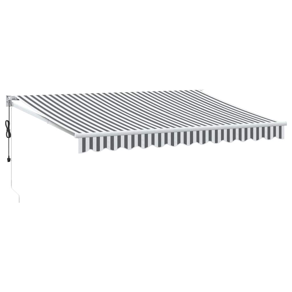vidaXL Markise Einziehbar Anthrazit & Weiß 3,5x2,5 m Stoff & Aluminium