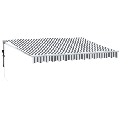 vidaXL Markise Einziehbar Anthrazit & Weiß 3,5x2,5 m Stoff & Aluminium