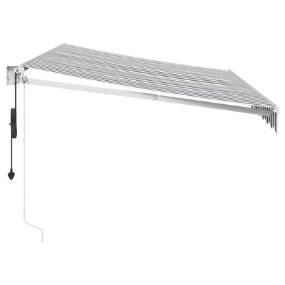 vidaXL Markise Einziehbar Anthrazit & Weiß 3,5x2,5 m Stoff & Aluminium