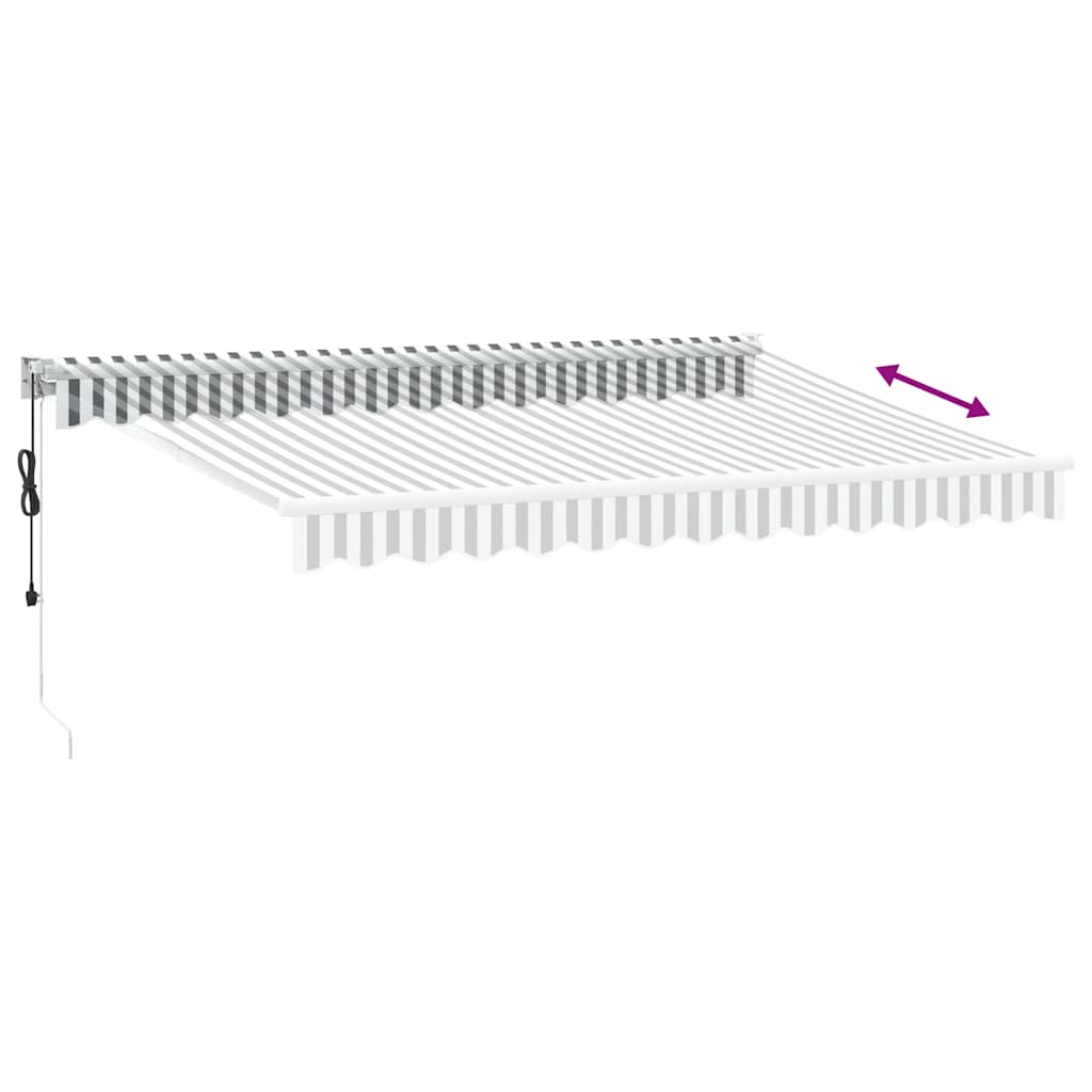 vidaXL Markise Einziehbar Anthrazit & Weiß 3,5x2,5 m Stoff & Aluminium