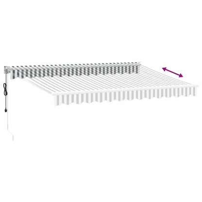 vidaXL Markise Einziehbar Anthrazit & Weiß 3,5x2,5 m Stoff & Aluminium