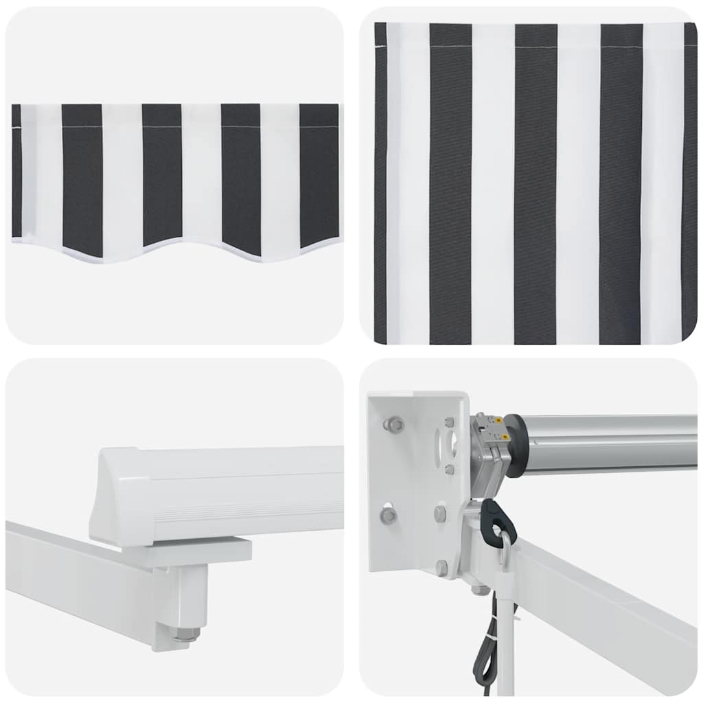vidaXL Markise Einziehbar Anthrazit und Weiß 4x3 m Stoff und Aluminium
