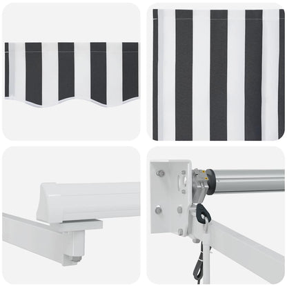 vidaXL Markise Einziehbar Anthrazit und Weiß 4x3 m Stoff und Aluminium