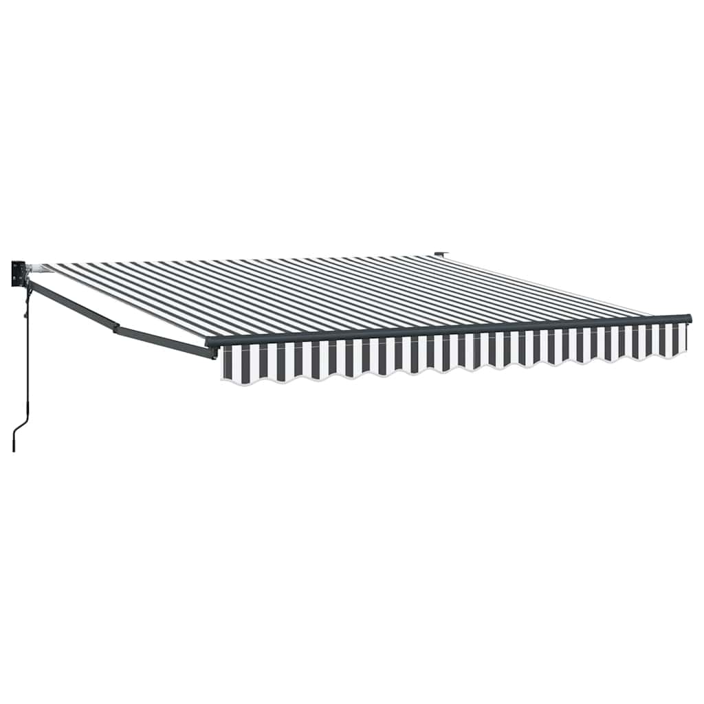 vidaXL Markise Einziehbar Anthrazit und Weiß 3x2,5 m Stoff & Aluminium