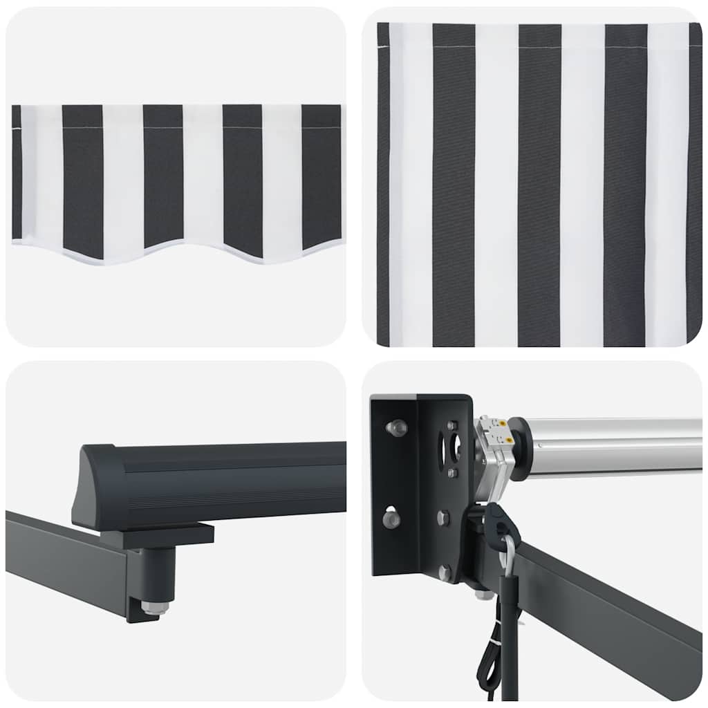 vidaXL Markise Einziehbar Anthrazit und Weiß 3x2,5 m Stoff & Aluminium