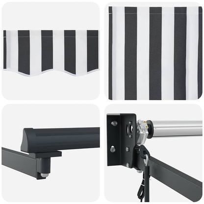 vidaXL Markise Einziehbar Anthrazit und Weiß 3x2,5 m Stoff & Aluminium