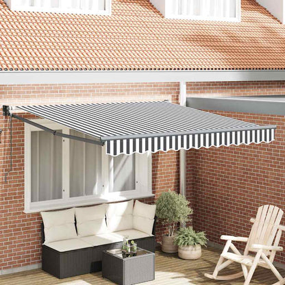 vidaXL Markise Einziehbar Anthrazit und Weiß 3x2,5 m Stoff & Aluminium