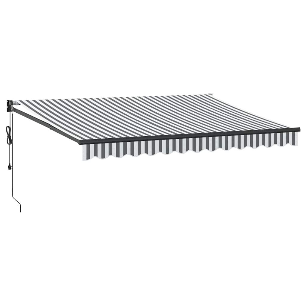 vidaXL Markise Einziehbar Anthrazit & Weiß 3,5x2,5 m Stoff & Aluminium