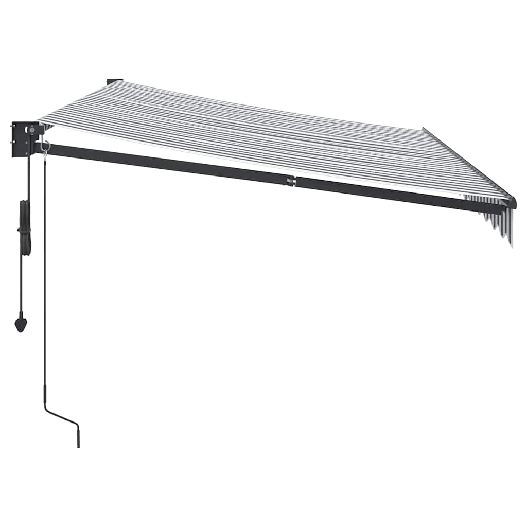 vidaXL Markise Einziehbar Anthrazit & Weiß 3,5x2,5 m Stoff & Aluminium