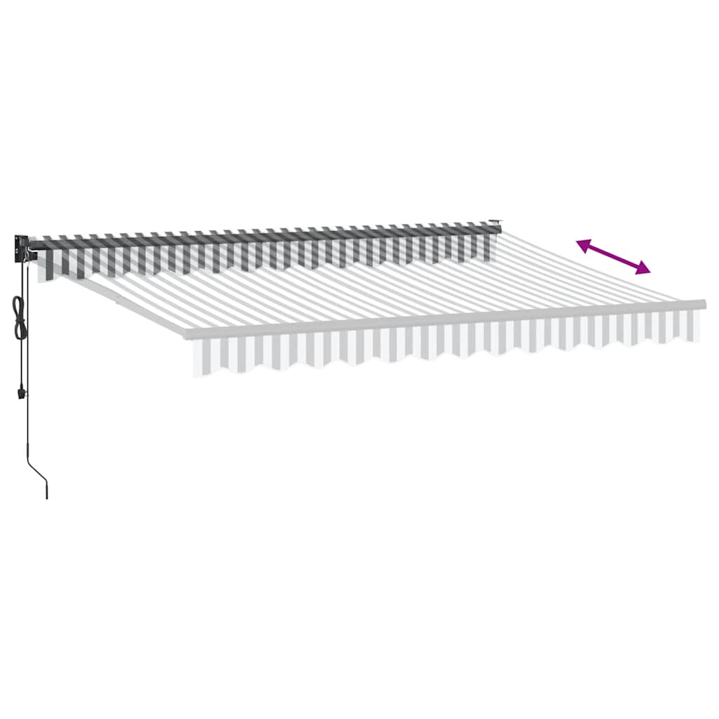 vidaXL Markise Einziehbar Anthrazit & Weiß 3,5x2,5 m Stoff & Aluminium