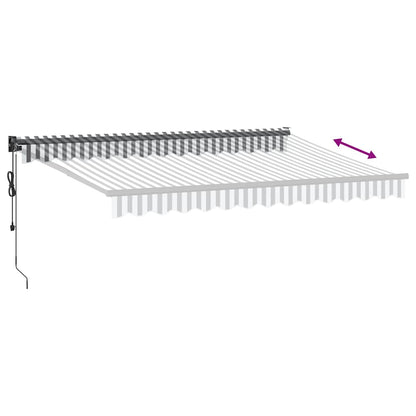 vidaXL Markise Einziehbar Anthrazit & Weiß 3,5x2,5 m Stoff & Aluminium
