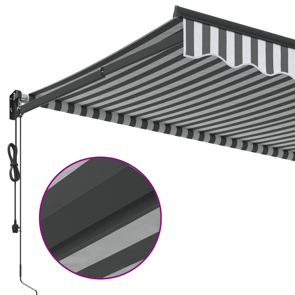 vidaXL Markise Einziehbar Anthrazit & Weiß 3,5x2,5 m Stoff & Aluminium