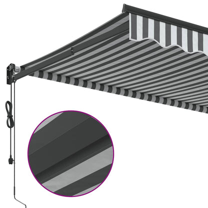 vidaXL Markise Einziehbar Anthrazit & Weiß 3,5x2,5 m Stoff & Aluminium