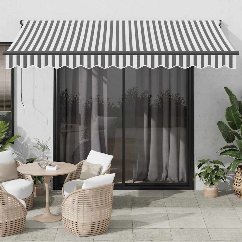 vidaXL Markise Einziehbar Anthrazit & Weiß 3,5x2,5 m Stoff & Aluminium