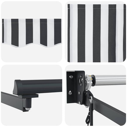 vidaXL Markise Einziehbar Anthrazit und Weiß 4x3 m Stoff und Aluminium