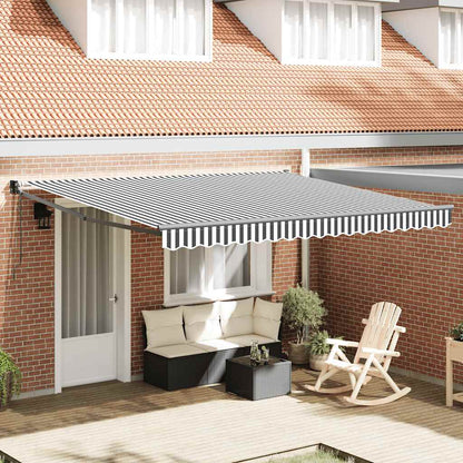vidaXL Markise Einziehbar Anthrazit und Weiß 4x3 m Stoff und Aluminium