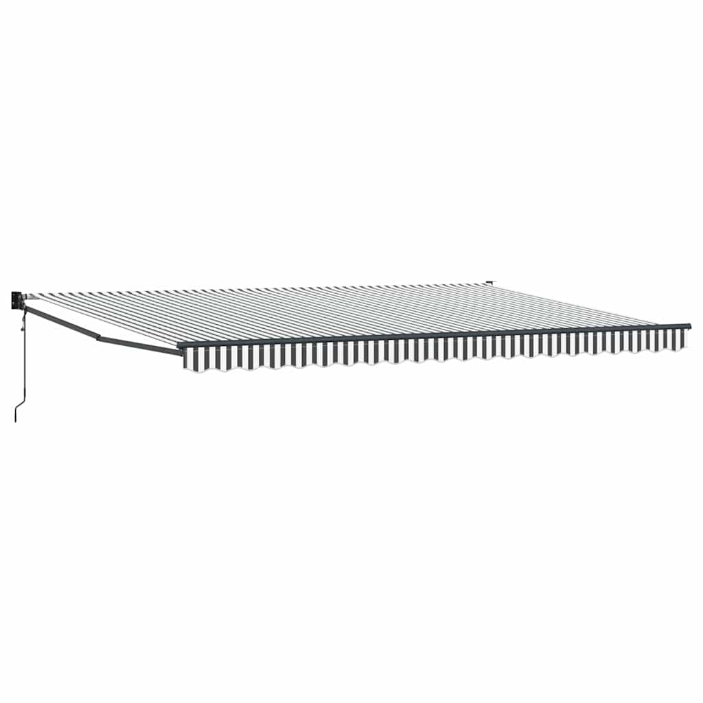 vidaXL Markise Einziehbar Anthrazit und Weiß 5x3 m Stoff und Aluminium