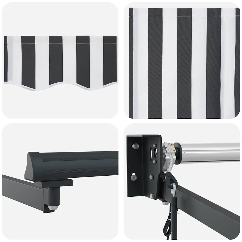 vidaXL Markise Einziehbar Anthrazit und Weiß 5x3 m Stoff und Aluminium