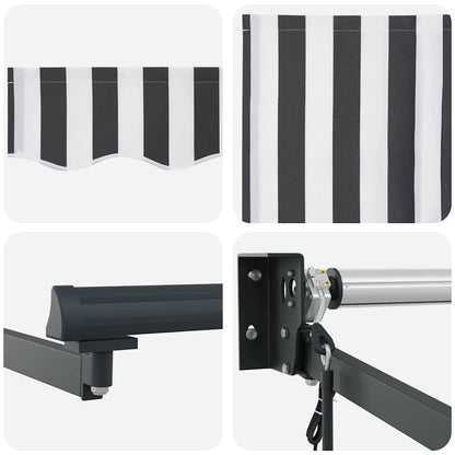 vidaXL Markise Einziehbar Anthrazit und Weiß 5x3 m Stoff und Aluminium