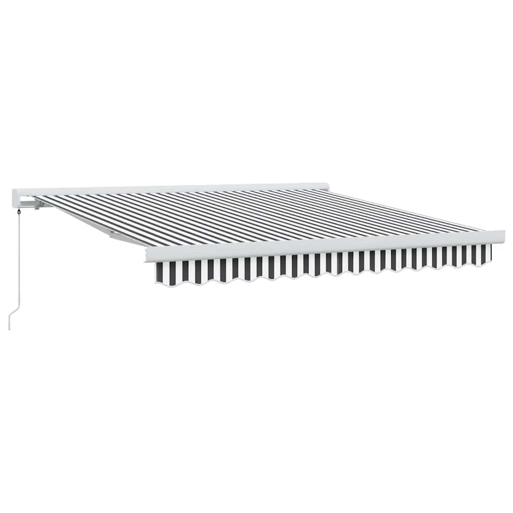 vidaXL Markise Einziehbar Anthrazit und Weiß 3x2,5 m Stoff & Aluminium