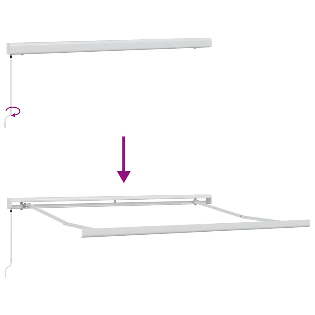 vidaXL Markise Einziehbar Anthrazit und Weiß 3x2,5 m Stoff & Aluminium