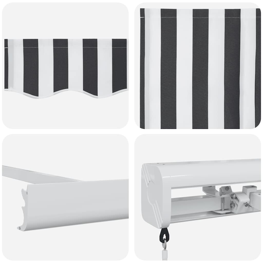 vidaXL Markise Einziehbar Anthrazit und Weiß 3x2,5 m Stoff & Aluminium
