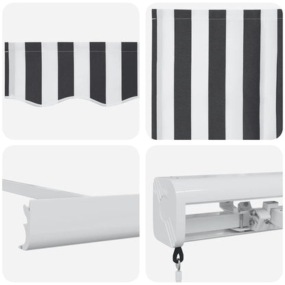 vidaXL Markise Einziehbar Anthrazit und Weiß 3x2,5 m Stoff & Aluminium