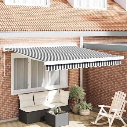 vidaXL Markise Einziehbar Anthrazit und Weiß 3x2,5 m Stoff & Aluminium