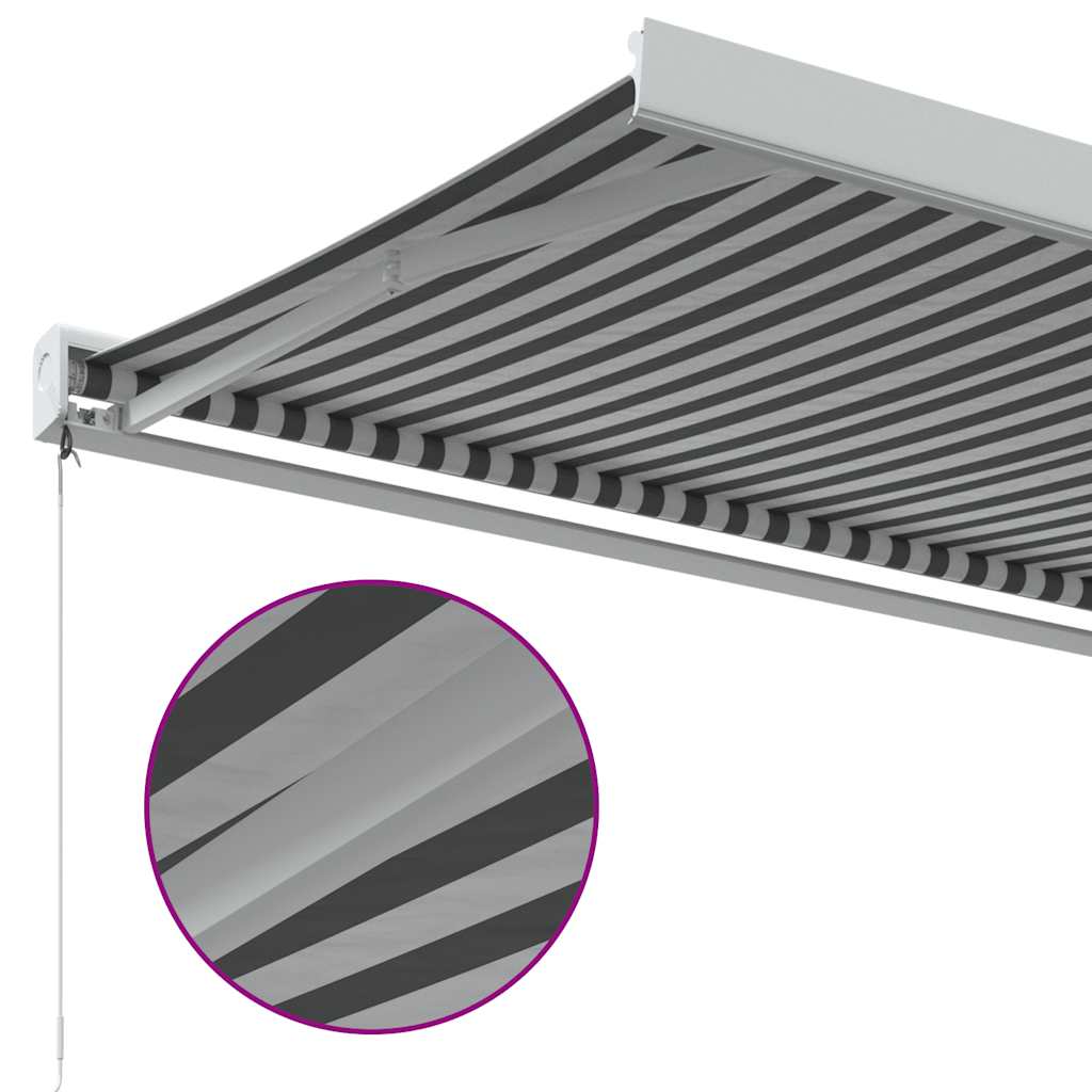 vidaXL Auvent rétractable Anthracite et blanc 3,5x2,5 m Tissu et aluminium