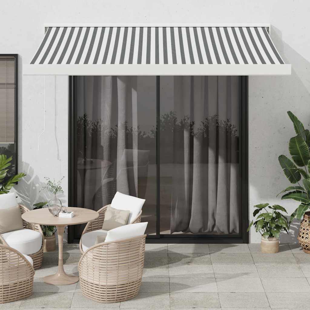 vidaXL Auvent rétractable Anthracite et blanc 3,5x2,5 m Tissu et aluminium