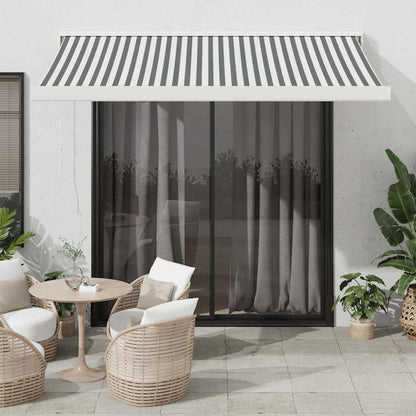 vidaXL Auvent rétractable Anthracite et blanc 3,5x2,5 m Tissu et aluminium