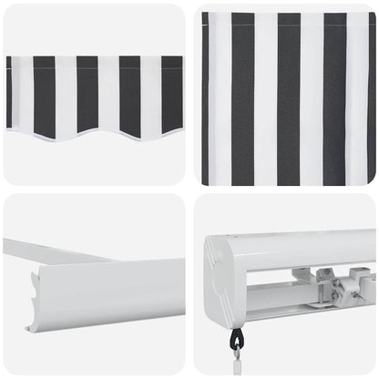 vidaXL Markise Einziehbar Anthrazit und Weiß 4,5x3 m Stoff Aluminium