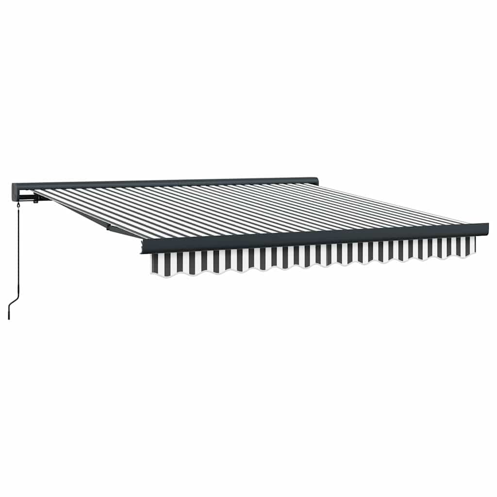 vidaXL Markise Einziehbar Anthrazit und Weiß 3x2,5 m Stoff & Aluminium